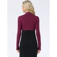thumbnail image 3 of DARING DIVA Solid Color Long Sleeves Blouse S Dark Red, 3 of 6
