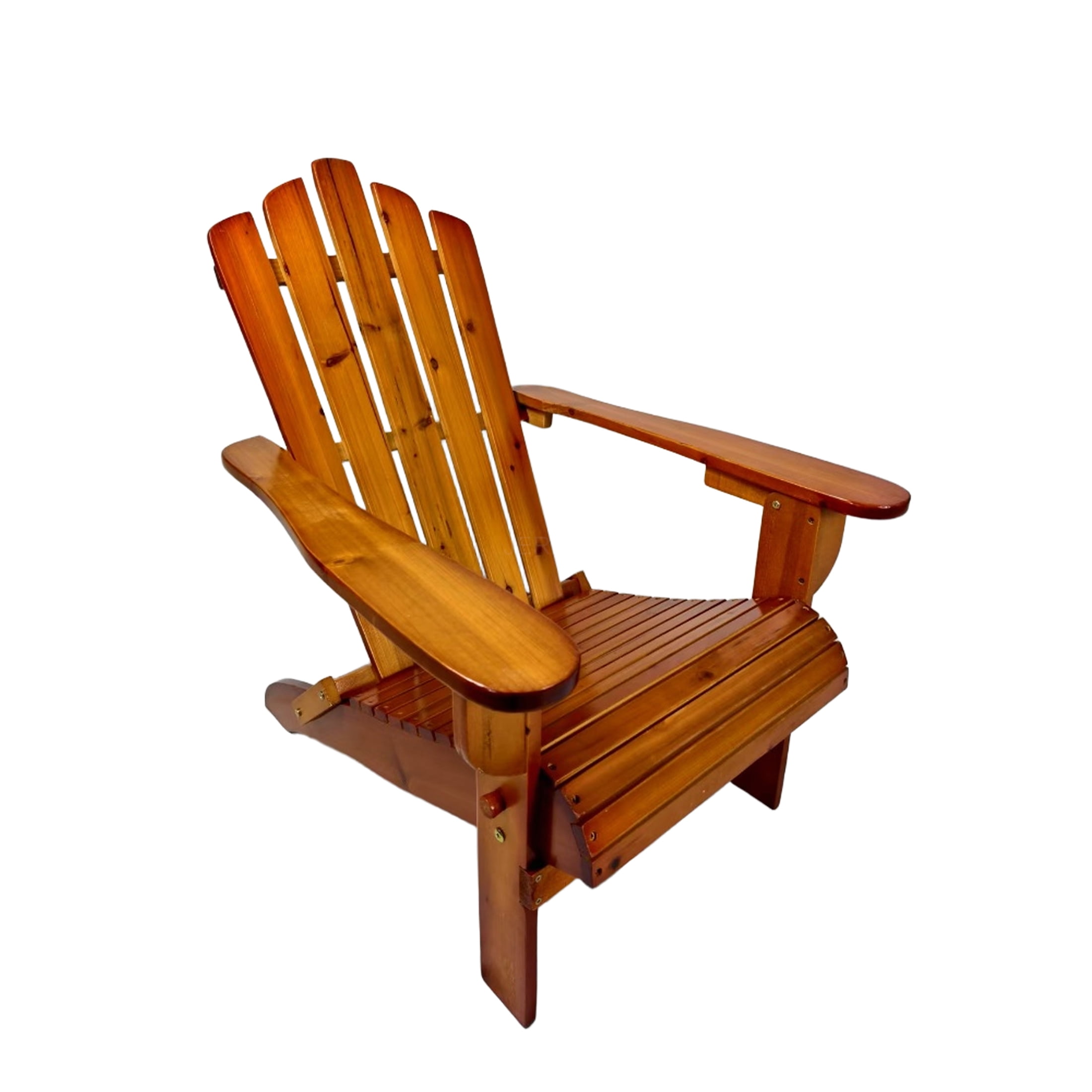 JERFIT Solid Wood Adirondack Chair, Foldable Outdoor Patio Chair for Garden Poolside, Comfortable Oak Hardwood Lounge Chair with Wide Armrests