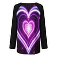 thumbnail image 5 of Qertyioot T-Shirt Graphique pour Femmes de la Saint-Valentin à Manches Longues, Haut Tunique Décontracté à Col Rond, 5 of 5