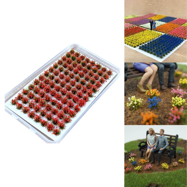 VONKY Artificial DIY Miniature Flower Cluster Model for Decoration Red