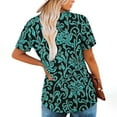 thumbnail image 4 of Weiqiqre T Shirts for Women Tunic Tops For Leggings Short Sleeve Shirts Botton Up Casual Ruched Blouses Clothes, 4 of 7