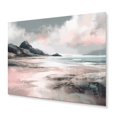thumbnail image 2 of Designart "Coastal Waves in Pink Hue I" Modern Landscape Beach Metal Art Print, 2 of 5