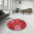 thumbnail image 4 of Ahgly Company Machine Washable Indoor Square Contemporary Ferrari Red Area Rugs, 3' Square, 4 of 7
