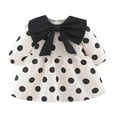 thumbnail image 1 of Felwors Robe Princesse à Pois pour Bébés, Tout-Petits, Enfants, Filles, Patchwork, Manches Longues à Volants, Nœud, Vêtements, Ensembles, 1 of 9