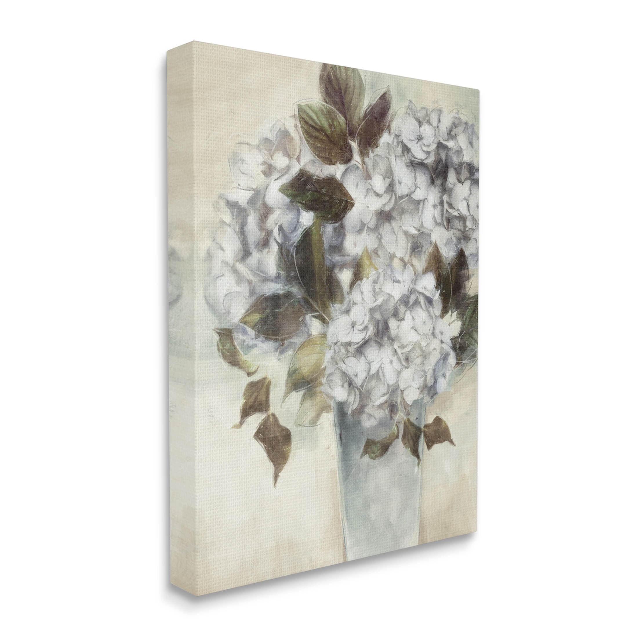Stupell Industries Traditional White Blossom Bouquet Vase Painting Gallery Wrapped Canvas Print Wall Art, Design by Nina Blue