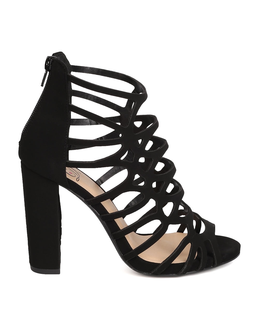 caged block heel