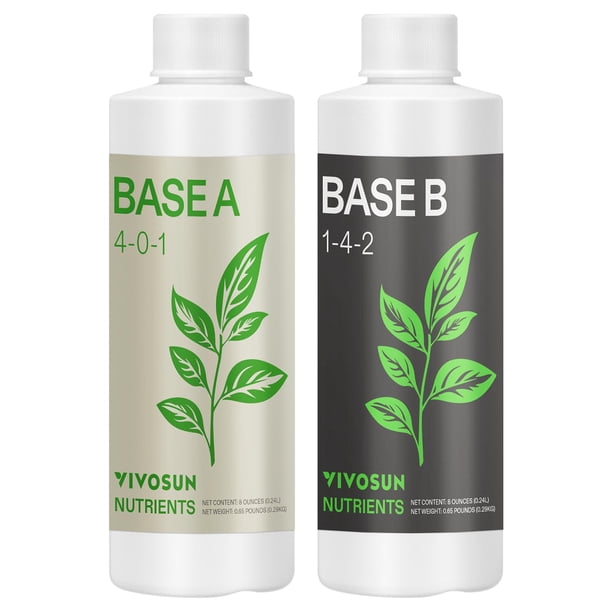 Kit de Nutrientes Líquidos VIVOSUN Base A & B 240 mL para Plantas
