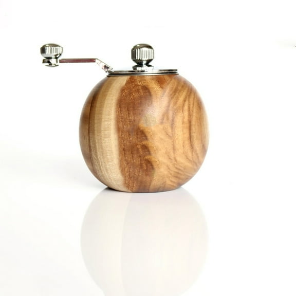 CRAFTHROU 1Pack Hand-Operated Spice Grinders with Salt Container for Adults Kitchen Gadget 7*3.1in Light Brown Wood