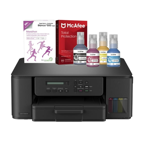 KIT MULTIFUNCIONAL BROTHER DCP-T530DW INKBENEFIT WIFI DUPLEX + KIT DE TINTA + PAPEL + ANT. MCAFEE