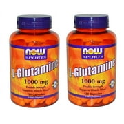 Now Foods - L-Glutamine, Double Strength, 1000 mg, 120 Capsules - 2 Packs