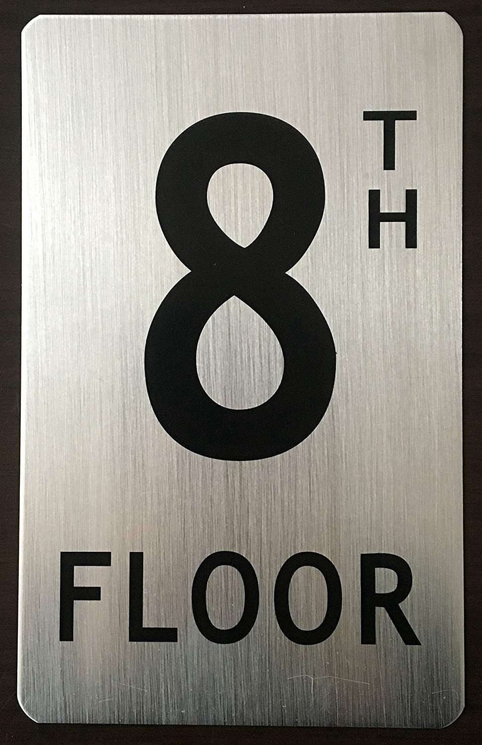 8TH FLOOR SIGN (BRUSHED ALUMINUM 8X5)-The Mont argent line. - Walmart.com