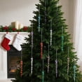 thumbnail image 3 of 12 Pack Acrylic Icicle Hanging Ornaments, Shatterproof Christmas Tree Decor with Twisted Frost Design, Clear Glass-Like Winter Holiday Accents, 3 of 10