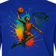 thumbnail image 4 of Inktastic Colorful Basketball Art for Sports Enthusiasts Long Sleeve Youth T-Shirt, 4 of 5