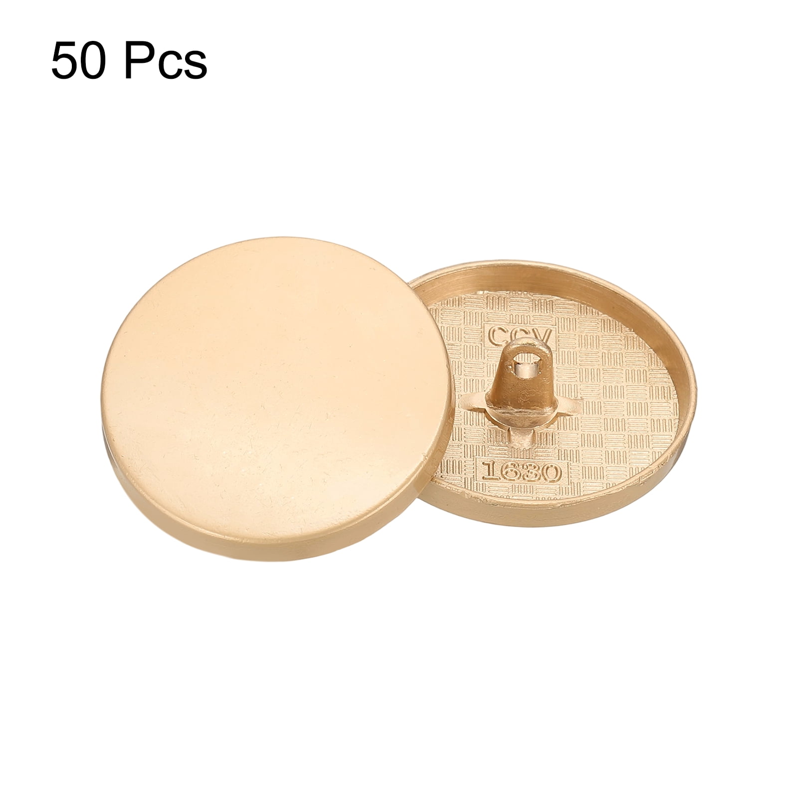 50pcs 48L Metal Round Flat Sewing Buttons 30mm Alloy Shank Craft Replacement Button for Men Women Suit Woolen Coat Shirt Trousers Sewing Crafts, Matt Gold