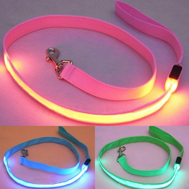 Opolski LED Dog Leash Glow in The Dark Pet Dog Glow LED Flashing