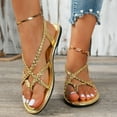 thumbnail image 2 of Women's Flat Thong Sandals Open Toe Braided Strap Casual Spring/Summer Shoes with Retro Roman Style Non Slip Comfortable Beach Sandals for Women, 2 of 10