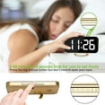 thumbnail image 4 of Digital Alarm Clock with Mirror Display, Dual USB Ports, 3 Brightness Levels, 12/24H - Gold, 4 of 7