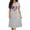 Gray, variant on Womens 4th of July Patriotic American Flag Heart Print Short Sleeve Midi Nightgown Dress Black S-5XL,Size S
