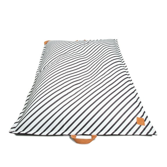 Big Joe Lux Lagoon Lounger Pool Float, Black and White Cape Stripe, Premier Mesh, Durable UV Protected Polyester Blend, No Inflation Needed