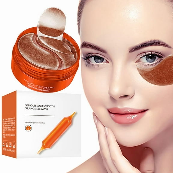 SDJMa Blood Orange Eye Patches 60pcs, Hydrating & Firming Eye Masks for Dark Circles, Wrinkles, and Puffiness