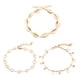 thumbnail image 2 of Tobilleras para mujer, tobilleras de metal con lentejuelas, diseño de estrellas de playa y viento, 3 tobilleras, joyería para mujer., 2 of 5