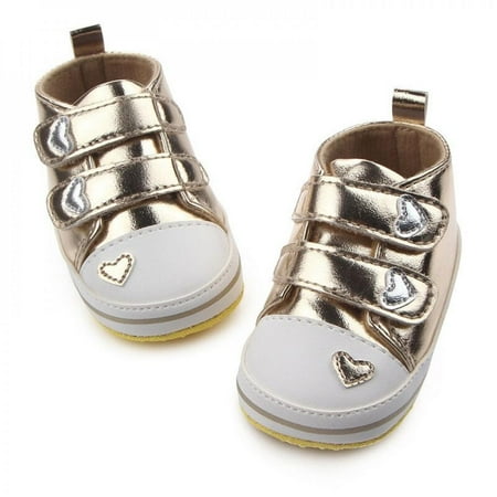 

Spring Shoesborn Baby Girls Classic Heart-shaped PU Leather Tennis Lace-Up Autumn First Walkers 13