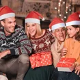 thumbnail image 4 of 10/1 piezas de sombreros navideños rojos unisex para adultos y niños, sombreros de Papá Noel, gorros de Feliz Navidad para Año Nuevo, festivales, decoración de fiestas, suministros navideños, 4 of 5