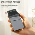 thumbnail image 3 of Card Holder Wallet, Slim Card Holder Case Ultra Thin Minimalist Style Secure Side Push  for Daily Life for Male Grey Free Size, 3 of 7