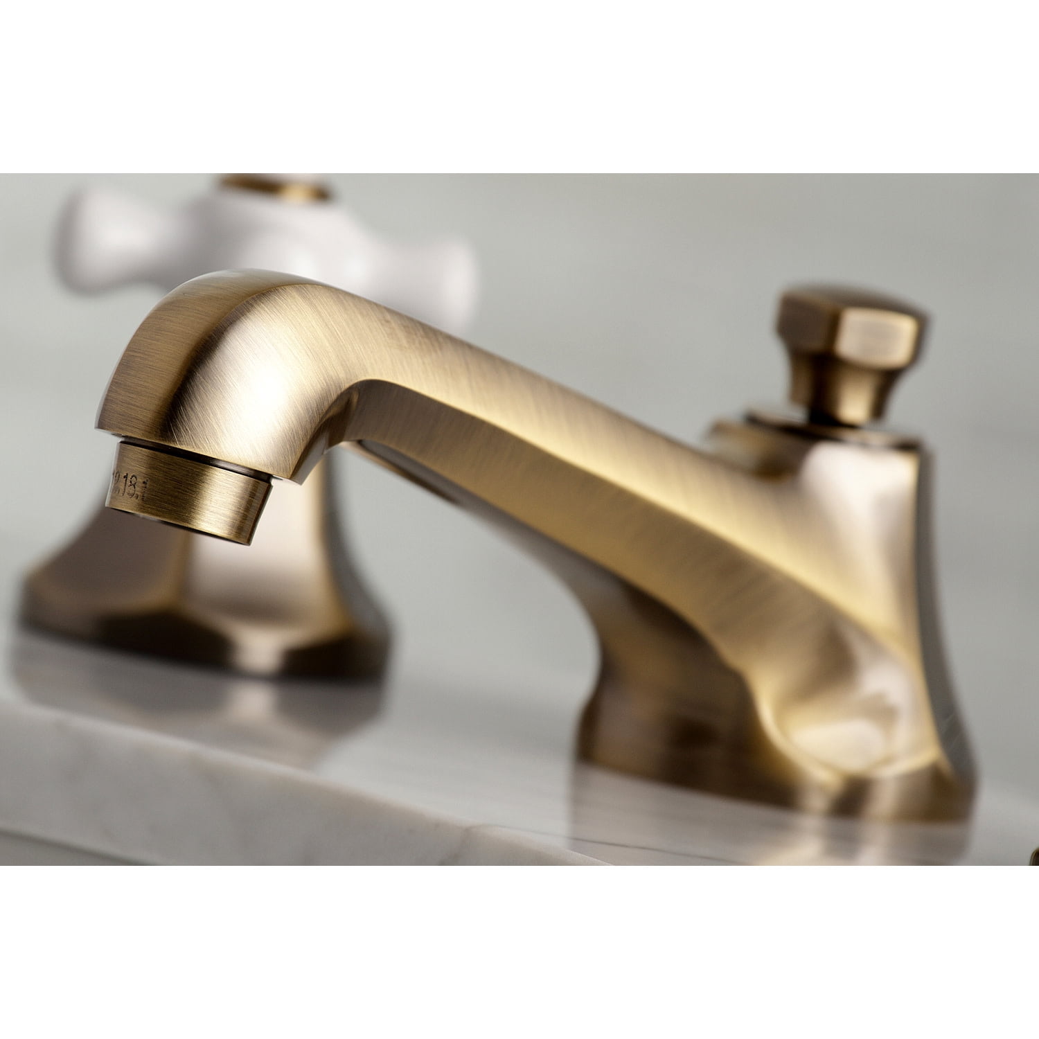 Kingston Brass KS4463PX 8" Widespread Bathroom Faucet, Antique Brass