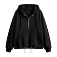 thumbnail image 4 of SRZYMJ Womens Quarter Zip Pullover Casual Long Sleeve Sweatshirts Half Zip Hoodie, 4 of 5