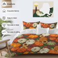 thumbnail image 3 of Thanksgiving Bedding Duvet Cover Set Twin Size 4 Pieces Green Orange Pumpkin Fall Plant Sunflower Brown Bedding Set with Zipper Closure, 1 Comforter Cover 68x86 Inches 1 Flat Sheet & 2 Pillow Cases, 3 of 7