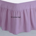 thumbnail image 2 of Unique Bargains 16" Drop Elastic Ruffles Brushed Bed Skirt King Light Purple, 2 of 8
