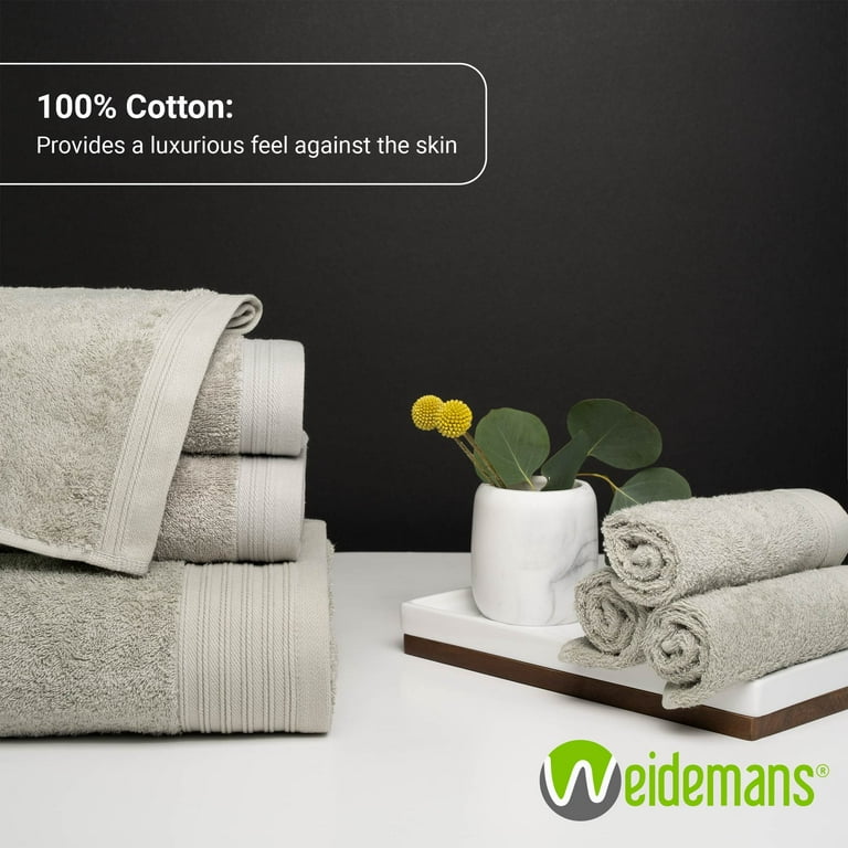 Premium 6 Pieces Towel Set - 6 exclusive Washcloths Towels|Fingertip Towels  13 X 13 - Color: Sand 100% Cotton |Machine Washable high Absorbency | by