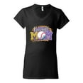 thumbnail image 3 of Baseball Mom Cheetah Glitter Sports Womenâ€™s Standard V-Neck Tee, Black, X-Large, 3 of 5