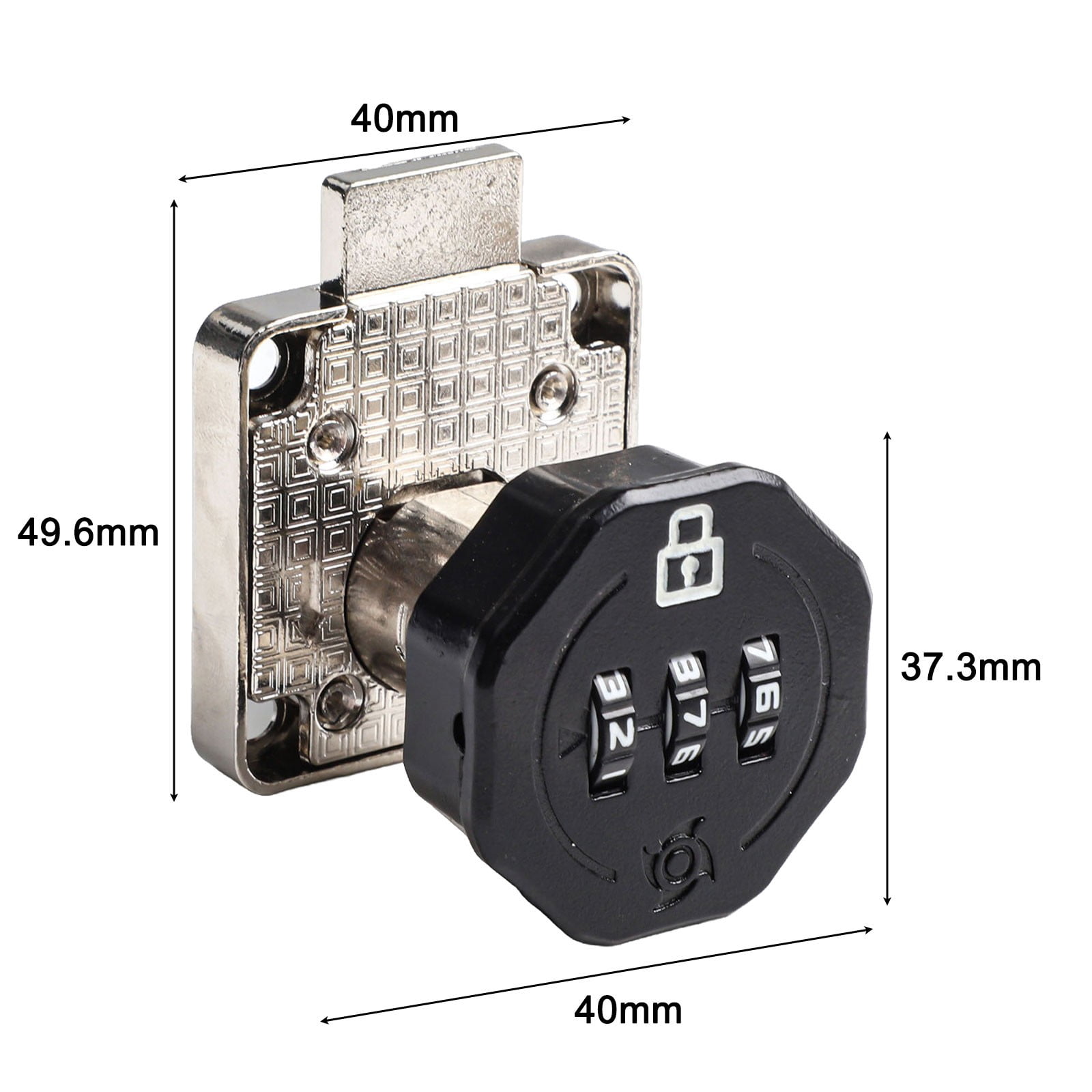 Password Coded Lock Zinc Alloy Combination Cabinet Cam Lock Keyless Cabinet Lock Black