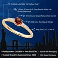 thumbnail image 2 of Gem Stone King 10K Yellow Gold Red Garnet and White Lab Grown Diamond Engagement Ring for Women (0.46 Cttw, Round 4MM, Gemstone January Birthstone, Available in Size 5, 6, 7, 8, 9), 2 of 5