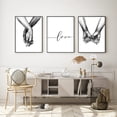 thumbnail image 3 of Love and Hand in Hand Wall Art Canvas, Black and White Sketch (Set of 3 Framed 11"x14"), 3 of 8