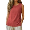 thumbnail image 5 of LVHAOGJOB Débardeur d'Été pour Femmes Couleur Unie Col Rond Sans Manches pour Entraînement, 5 of 5