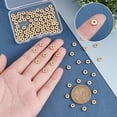 thumbnail image 3 of Aproximadamente 100 cuentas redondas planas de 6 mm, espaciadoras de acero inoxidable 202 con agujero de 2 mm, chapadas en oro de 18 quilates., 3 of 7