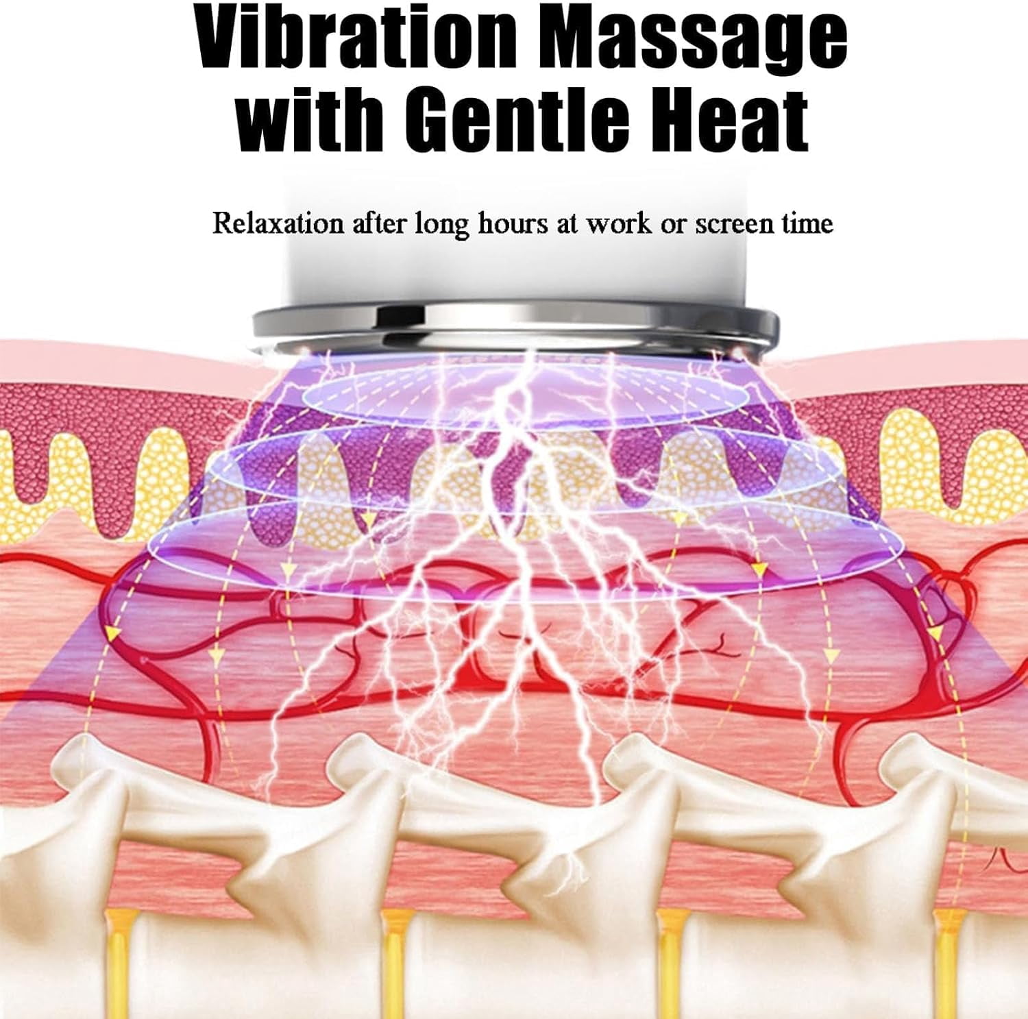 Vitality Magic Pro 2.0 Neck Massager, Vagus Nerve Stimulator for Neck4-Head Electric Massager, 6 Modes & 14 Intensity Levels, Cordless Rechargeable Design, Shoulder Relaxation & Pain Relief（White）