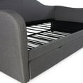 thumbnail image 6 of Linon Siena Upholstered Day Bed with Trundle in Gray Fabric and Black Legs, 6 of 9