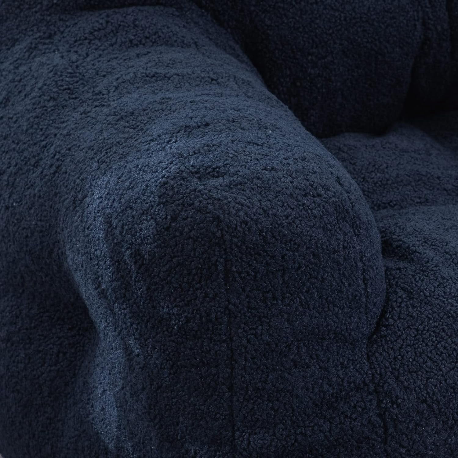 DreamBuck Bean Bag Chairs, Soft Tufted Foam Bean Bag Chair with Teddy Fabric for Adults and Kids, Comfy Lazy Sofa for Living Room, Bedroom, Big Bean Bag Chair for Gaming, Reading, Dark Blue