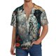 thumbnail image 1 of Fotbe Moon Flower White Owl Camisa Estampada de Manga Corta para Hombre, Casual de Verano, Estilo Playero, Sin Arrugas-XX-Large, 1 of 5