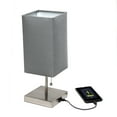 thumbnail image 5 of Simple Designs Petite Stick Lamp with USB Charging Port and Fabric Shade - Gray, 5 of 8