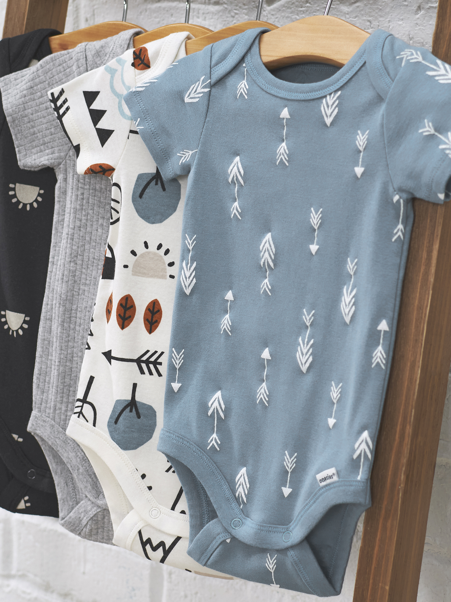 Modern Moments by Gerber Baby Boy Short Sleeve Bodysuits, 4-Pack (Newborn-12 Months)