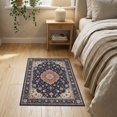 thumbnail image 3 of ODIKA Vintage Distressed Scroll Ornate Border Large Dining Table Burnt Pet Friendly & Kids Safe Bedside for Bedroom, Nursery, RV, 3 of 7