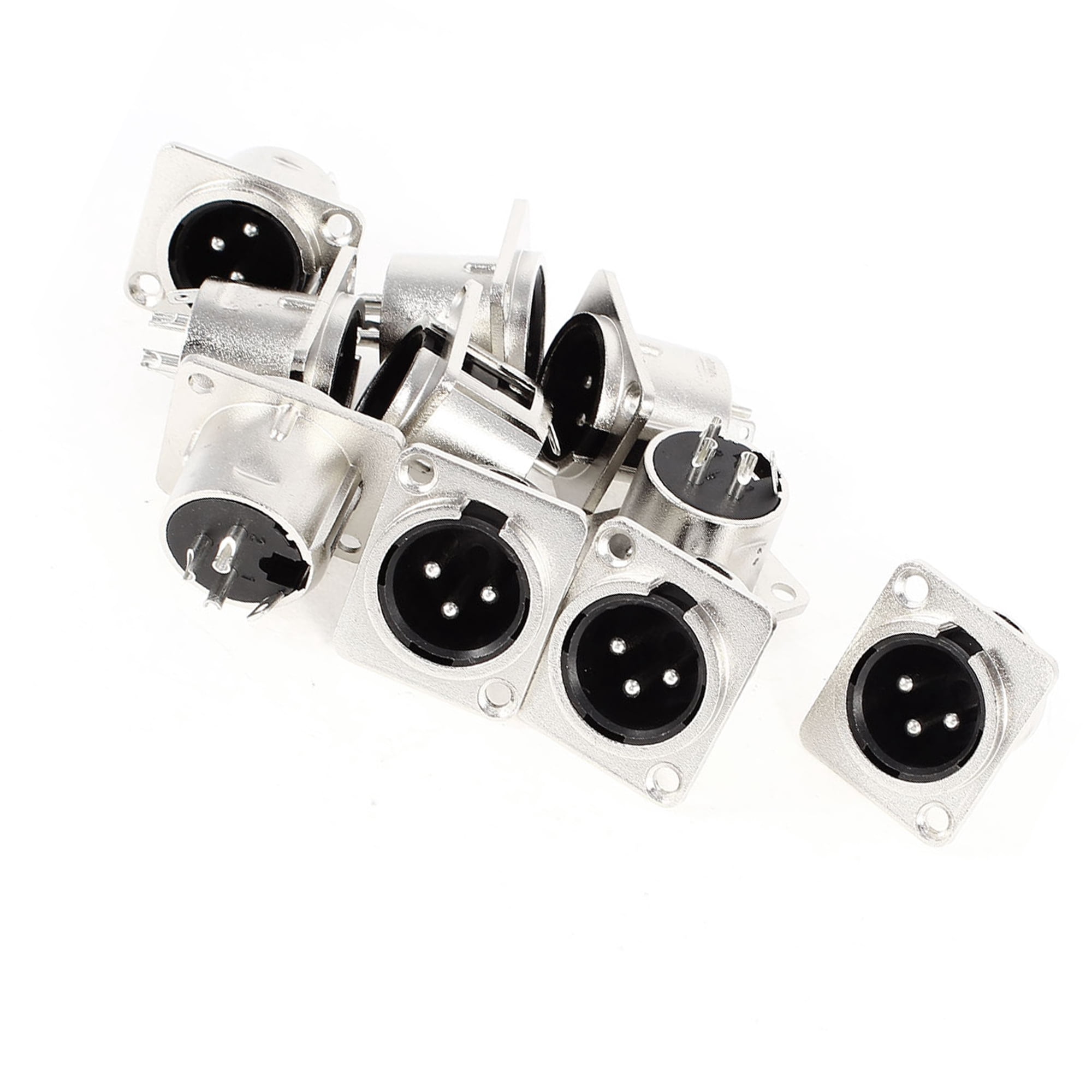 3-Pin XLR Male Chassis Panel Mount Socket Audio Speaker Microphone Jack 10pcs