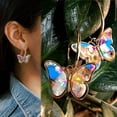 thumbnail image 3 of VBARHMQRT Chain Earrings Single Piercing Simple Female Butterfly Earrings Trendearrings Contracted Show Temperament Delicate Colorful Zircon Earrings Titanium Flat Back Earrings, 3 of 6