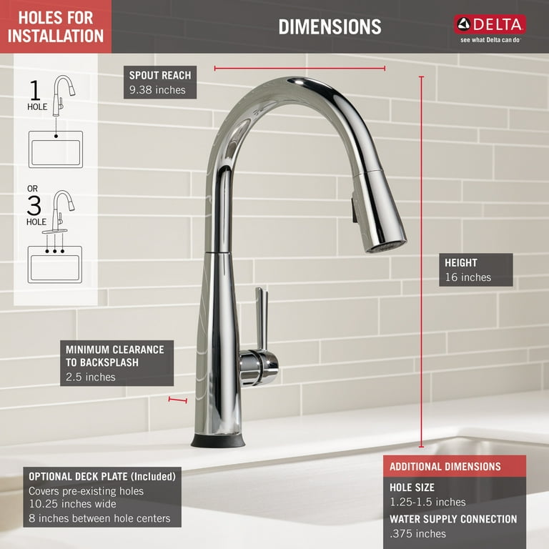Single Handle Pull-Down Kitchen Faucet with Touch2O® Technology in Chrome  9159T-DST