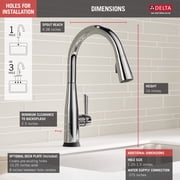 Delta Essa Single-Handle Pull-Down Kitchen Faucet - 9113T-DST - Chrome